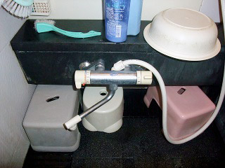 TOTO 浴室水栓　ＴＭＪ40Ｗ3Ｓ 施工前