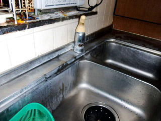 ＩＮＡＸ　キッチン水栓　ＳＦ-ＨＢ451ＳＸ 施工前