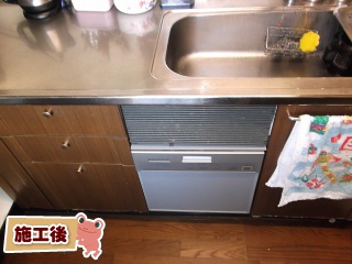 三菱製　ビルトイン食洗機　EW-DP45S 施工後