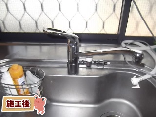 TOTO製　キッチン水栓　TKG31UPHS 施工後