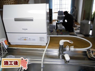 パナソニック　卓上型食器洗い乾燥機　NP-TCR1-W 施工後