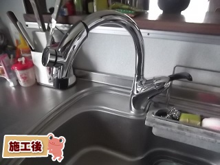 TOTO製　キッチン水栓　TKN34PBTN 施工後
